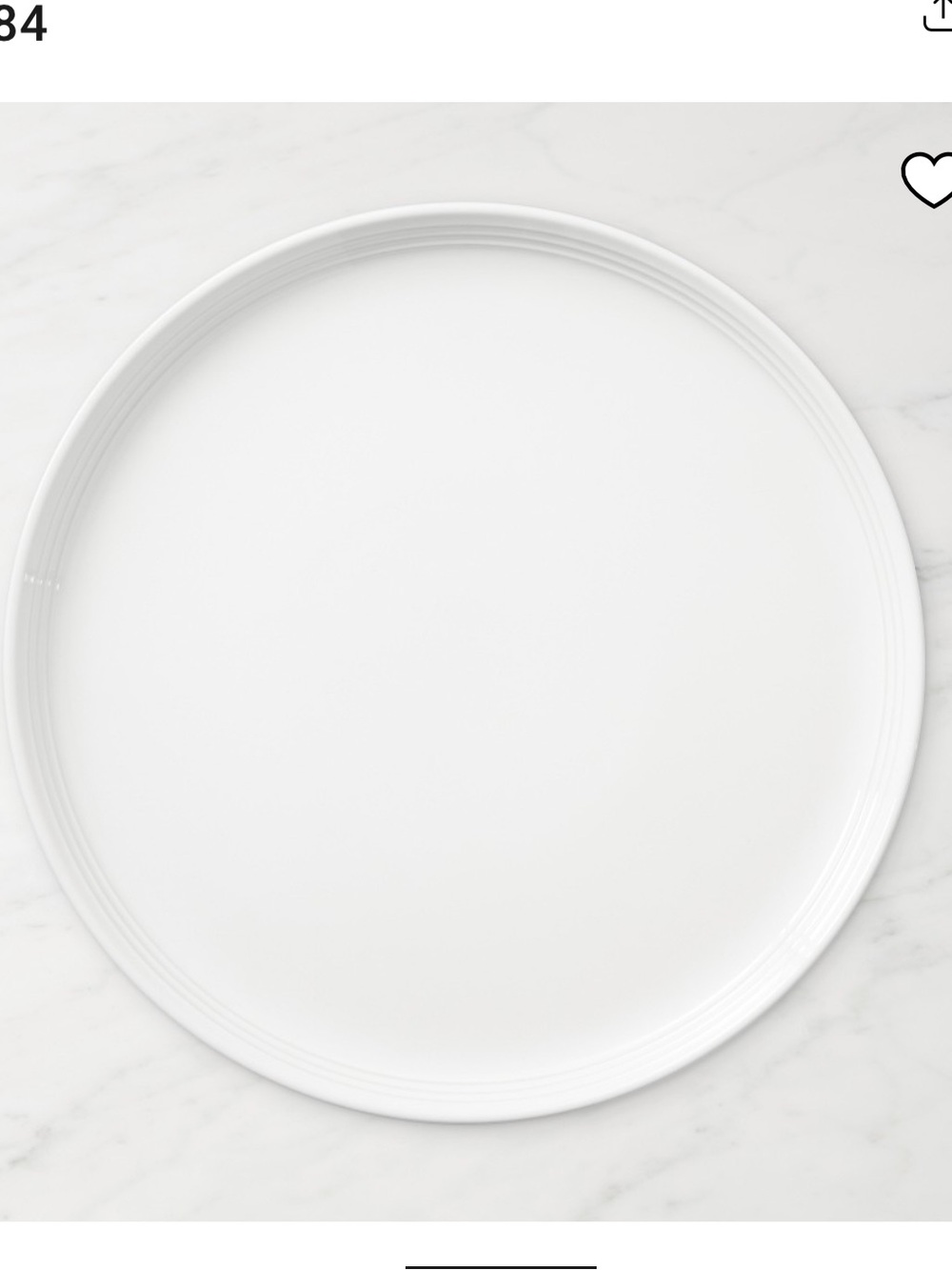 Williams Sonoma Le Creuset San Francisco Coupe Dinner Plates in White,Set of 5